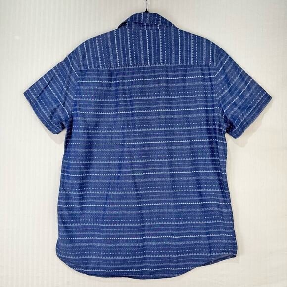 Sovereign Code Los Angeles Blue Aztec Tribal Print Button-Up Shirt Men's Large - Picture 4 of 7
